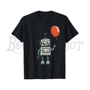 Cute Retro Robot Holding Balloon T-Shirt