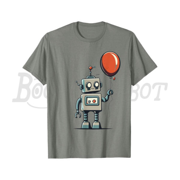 Cute Retro Robot Holding Balloon T-Shirt