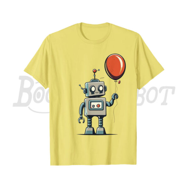 Cute Retro Robot Holding Balloon T-Shirt