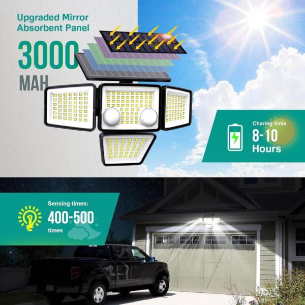 Solar Outdoor Lights 3000LM 188 LED Motion Sensor Outdoor Lights