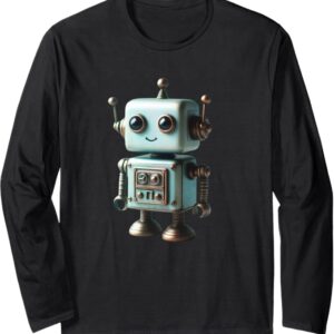 Vintage 80s Style Men's & Women Robot Long Sleeve T-Shirt