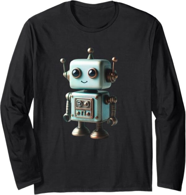 Vintage 80s Style Men's & Women Robot Long Sleeve T-Shirt