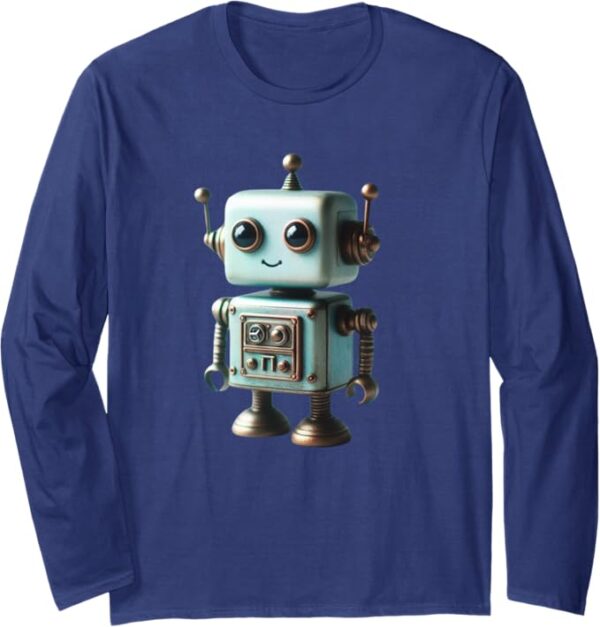 Vintage 80s Style Men's & Women Robot Long Sleeve T-Shirt